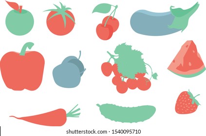 food art with fruits and vegetables, modern style