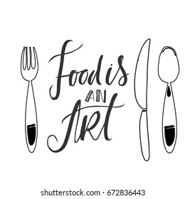 Food is an art. Hand lettering and custom typography 