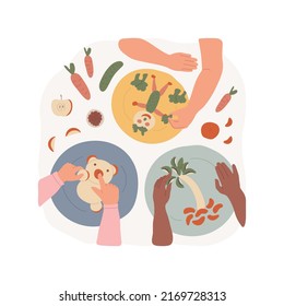 Food art isolated cartoon vector illustration. Creative cooking, healthy eating habit, children learn nutrition, preschool activity, early education center, kindergarten vector cartoon.