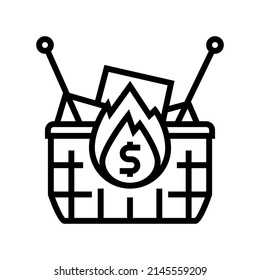food asset inflation line icon vector. food asset inflation sign. isolated contour symbol black illustration