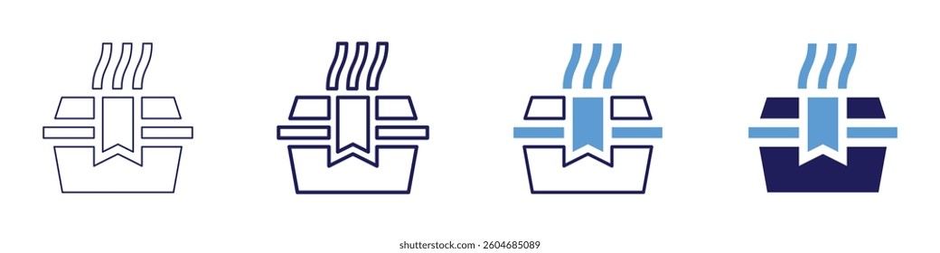 Food authenticity icon in 4 different styles. Thin Line, Line, Bold Line, Duotone. Duotone style. Editable stroke.