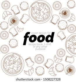 Food Background cover art. vector illustration. for design element, book cover or any other purpose.