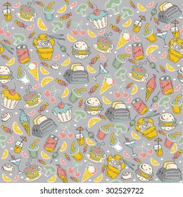 Food background  - vector pattern