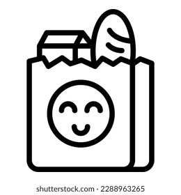 Food bag care icon outline vector. Patient help. Old senior