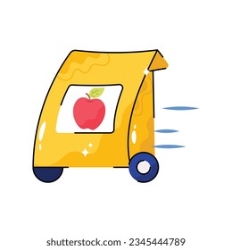 Esbozo relleno del vector del doodle de la bolsa de alimentos Pegatina. archivo EPS 10