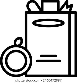 Food bag icon. Food delivery paper bag icon