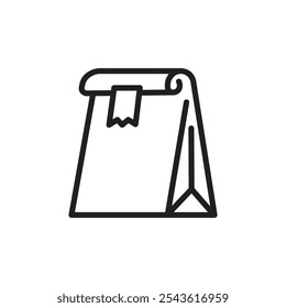 food bag icon Flat line illustration