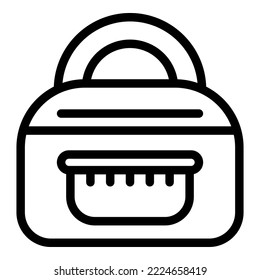 Food bag icon outline vector. Lunch box. School meal