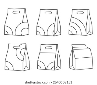 Food bag icon set. Simple food bag icon set for social media, app and web design. Vector illustration.
