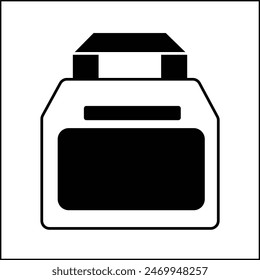 food bag illustration vector design in black and white with silhouette style. suitable for logos, icons, posters, advertisements, banners, companies, t-shirt designs, stickers, websites.