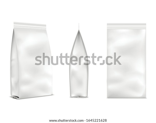 Download Food Bag Mockup White Empty Product Stock Vector Royalty Free 1645221628