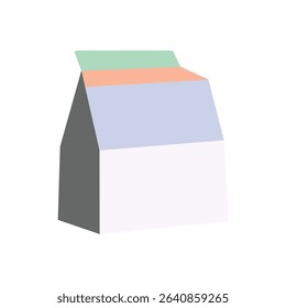 Food bag vector icon, logotype,  carton bags and cup, disposable takeaway paper packages.
