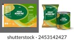 Food bag. vector package. Food pouch foil pack. 3d sachet for snack product mockup design. Chocolate Foil packet. Pillow bag for chips or cookie. Coffee bag, tea container