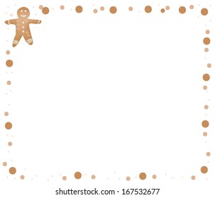 Food and Bakery, Christmas Gingerbread Man Cookie Decorated with White Icing on Brown Border for Christmas Celebration. 