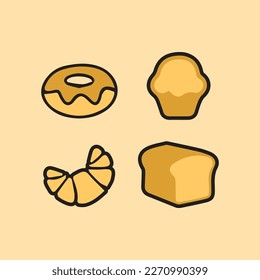 food bakery icon illustration design
