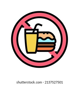 food ban color icon vector. food ban sign. isolated symbol illustration