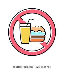 food ban color icon vector. food ban sign. isolated symbol illustration