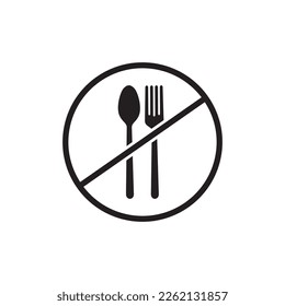 Food ban ramadan fasting icon vector isolated on white background.