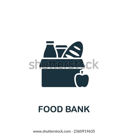 Food bank icon. Monochrome simple sign from charity and non-profit collection. Food bank icon for logo, templates, web design and infographics.