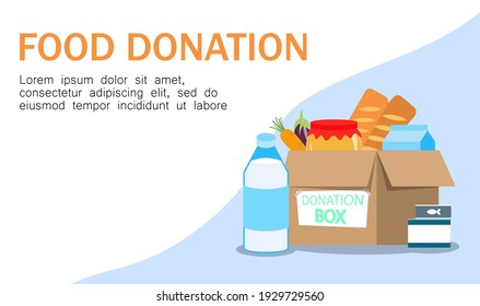 Food Bank Simple Concept Illustration. Can Use For Web Banner, Infographics, Hero Images