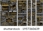 Food Banner. Cafe Template Design. Fast Food Wall Typography. Vector Food Art.