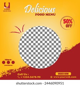 food banner with design black and yellows backgrounds