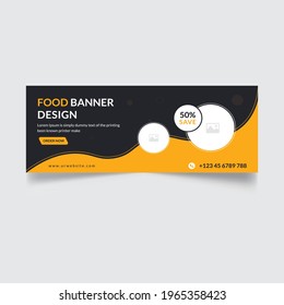 Food banner design promotions on the Food menu Collection of web banner template Layout design for marketing on social media. 