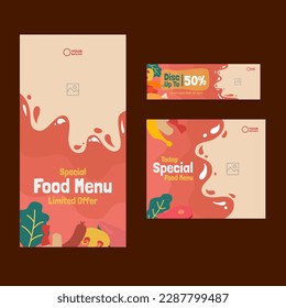 Food Banner Design Template Set