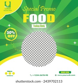 food banner with green background
