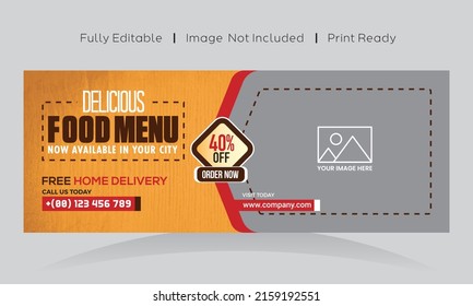 Food Banner, Restaurant Banner, Promotion Food Banner Vector Template