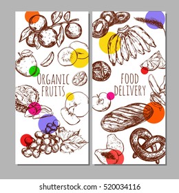 Food  banner set.  Vector illustration