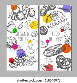 Food  banner set.  Vector illustration
