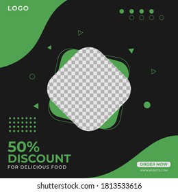 Food Banner Social Media Post. Editable social media templates for food promotion