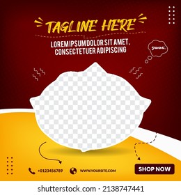 Food banner social media post template abstract background design