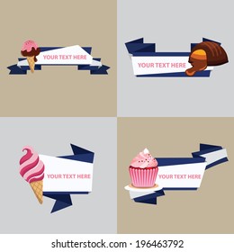 food banners set, vector illustration.