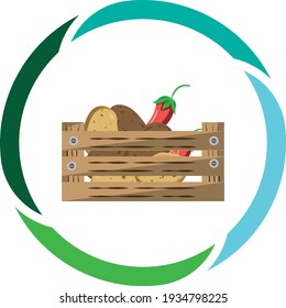 food, basket with fruits or vegetables. white background vector image