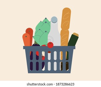 Food basket. Organic vegetables. Department store goods. - Shutterstock ID 1873286623