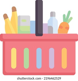 concepto de vector de cesta de alimentos sobre fondo blanco. icono de ilustración aislada