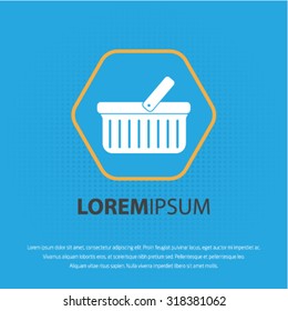 Food basket vector icon for web and mobile