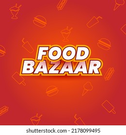 Food Bazaar Text Logo. Promotion Content Vector