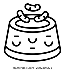 Food bean icon outline vector. Caribbean chicken. Dish plate