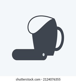 Food and Beer Icon in trendy glyph style isolated on soft blue background