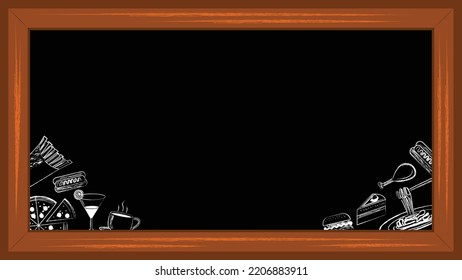 Food and beverage blackboard background