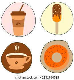 Food and Beverage Icon Flat Illustration Vector