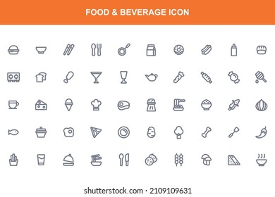 food and beverage icon set pack bundle