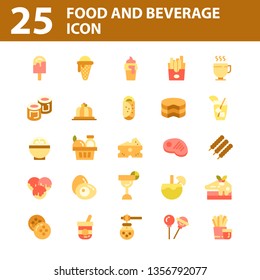 Food and beverage icon set vector illustration