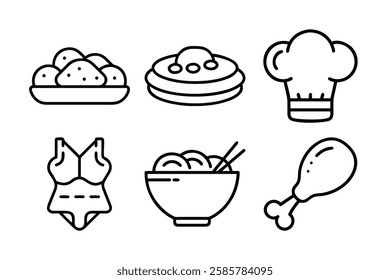 Food and beverage icon set vector art illustration 