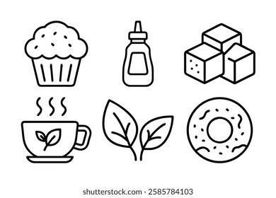 Food and beverage icon set vector art illustration 