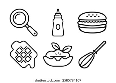 Food and beverage icon set vector art illustration 