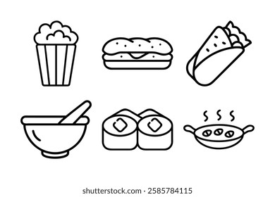 Food and beverage icon set vector art illustration 